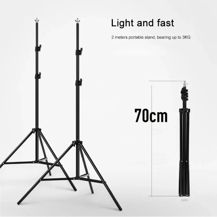 200x200cm Fotostudio-Hintergrundständer-Set mit Querstange, 200x200cm