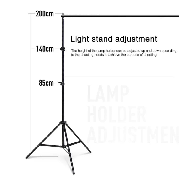 200x200cm Fotostudio-Hintergrundständer-Set mit Querstange, 200x200cm