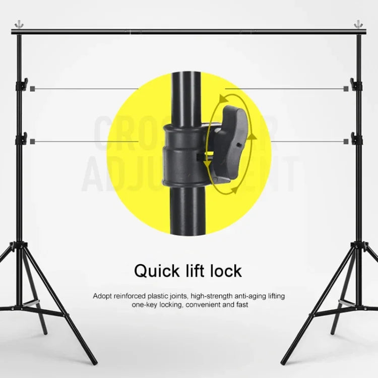 200x200cm Fotostudio-Hintergrundständer-Set mit Querstange, 200x200cm