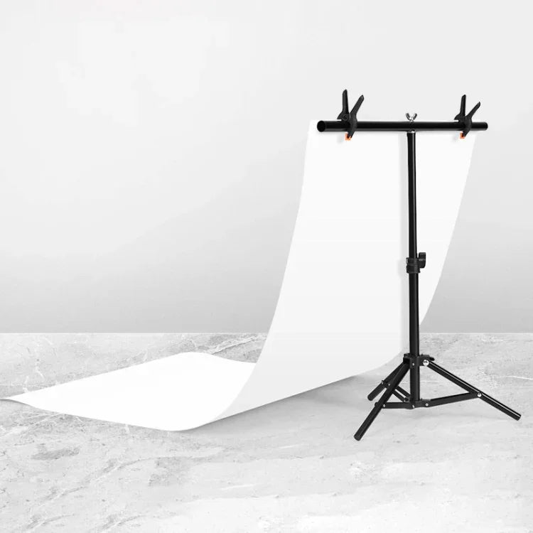 70x75cm T-förmiges Fotostudio-Hintergrundständer-Set mit Querstange und Klemmen, ohne Hintergrund, 70x75cm