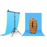 150 x 200 cm T-förmiges Fotostudio-Hintergrundständer-Set mit Querstange und Klemmen, ohne Hintergrund, 150 x 200 cm