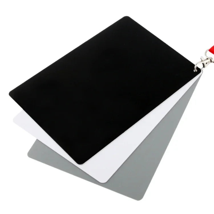 3-in-1-Weiß-Grau-Balancekarte / Digitale Graukarte mit Tragegurt, kompatibel mit allen Digitalkameras, Dateiformat: RAW und JPEG, Größe: 8,7 cm x 5,5 cm