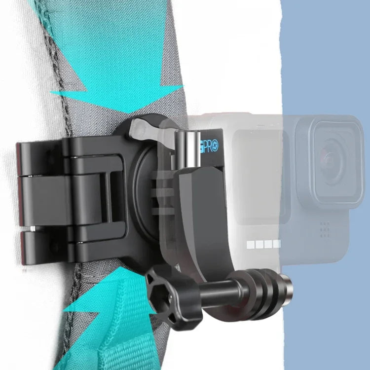 RUIGPRO 360 Grad drehbare Schnellverschluss-Schulter-Rucksackhalterung für GoPro, Insta360, DJI und andere Action-Kameras