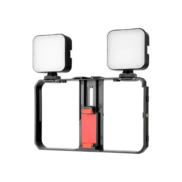 YELANGU PC201 YLG1801A Vlogging Live-Übertragung LED Selfie-Licht Smartphone Video-Rig Griff Stabilisator Kunststoffhalterung Kits, PC201