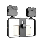 YELANGU PC201 YLG1801A Vlogging Live-Übertragung LED Selfie-Licht Smartphone Video-Rig Griff Stabilisator Kunststoffhalterung Kits, PC201