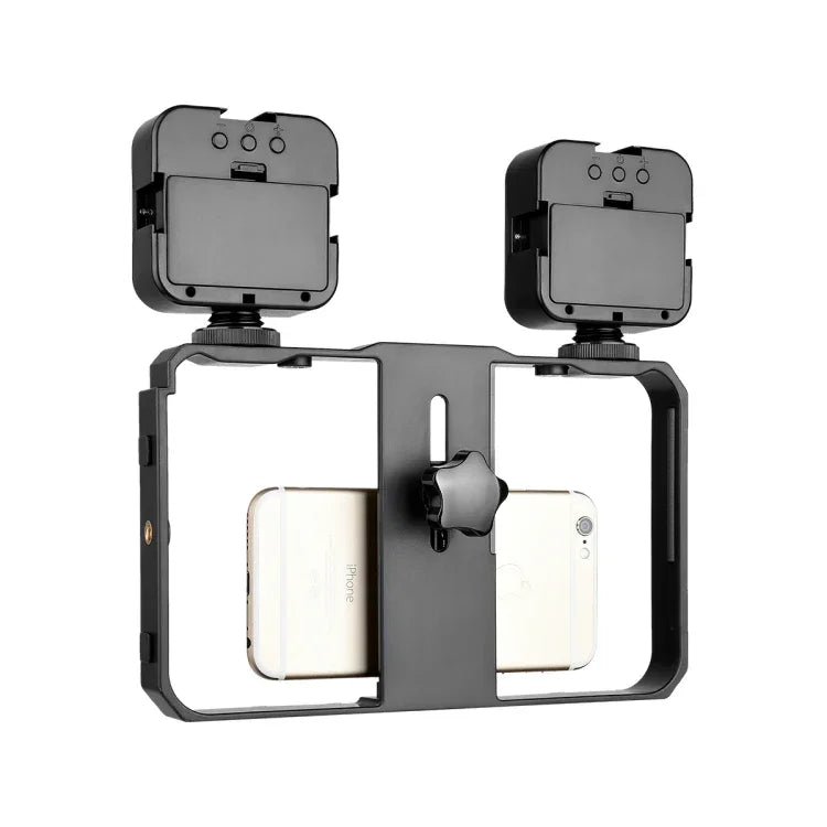 YELANGU PC201 YLG1801A Vlogging Live-Übertragung LED Selfie-Licht Smartphone Video-Rig Griff Stabilisator Kunststoffhalterung Kits, PC201