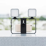 YELANGU PC201 YLG1801A Vlogging Live-Übertragung LED Selfie-Licht Smartphone Video-Rig Griff Stabilisator Kunststoffhalterung Kits, PC201