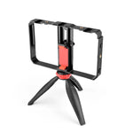 YELANGU PC204 YLG1801D Vlogging Live Broadcast LED Selfie Light Smartphone Video Rig Handle Stabilizer Bracket Kits with Microphone & Tripod, PC204