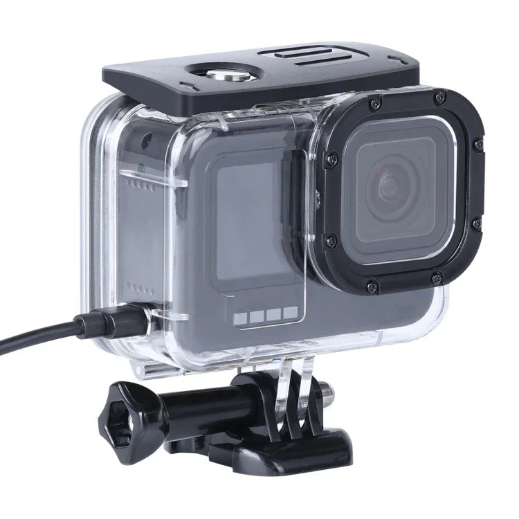 Stoßfestes und staubdichtes Gehäuse mit Ladeanschluss, Schnalle und Schraube für GoPro HERO10 Black / HERO9 Black