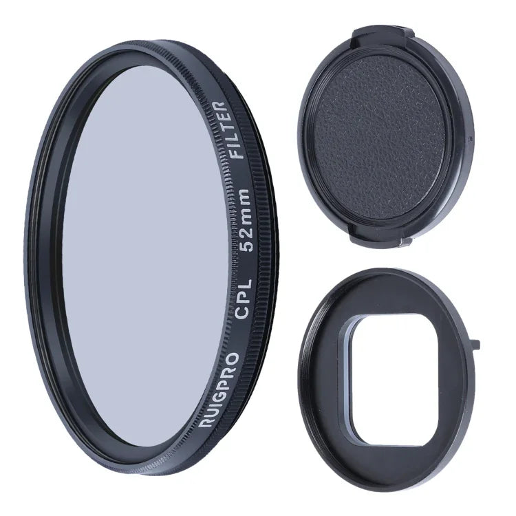 RUIGPRO Professioneller 52-mm-CPL-Objektivfilter für GoPro HERO10 Black / HERO9 Black mit Filteradapterring und Objektivdeckel