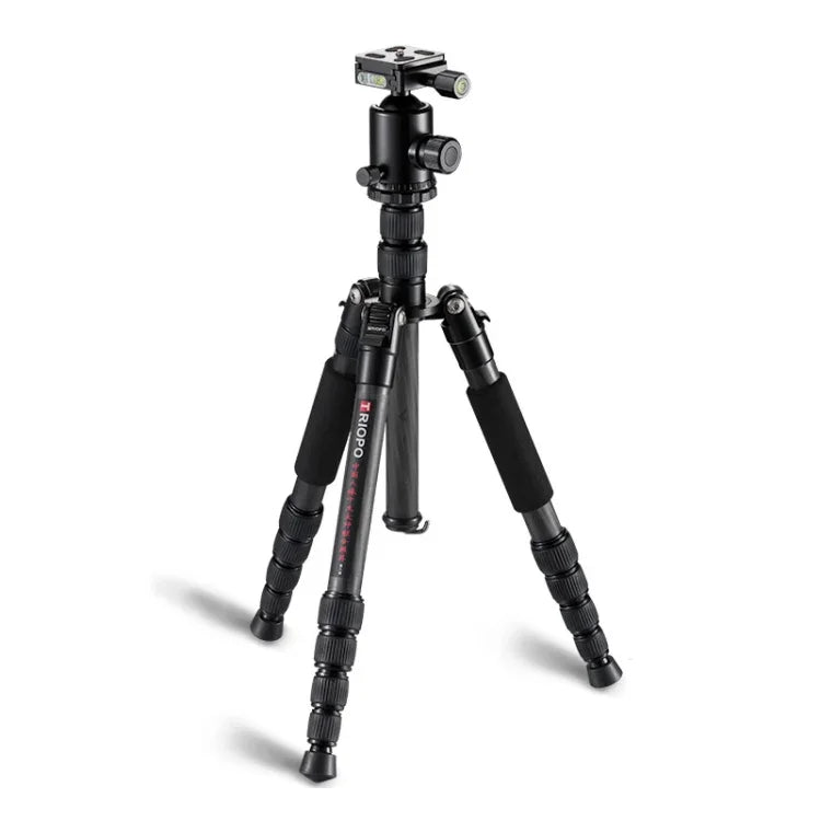TRIOPO T259G+Q2 Verstellbares, tragbares Stativ aus Kohlefaser mit Q-2 Kugelkopf für Spiegelreflexkameras, T259G+Q2
