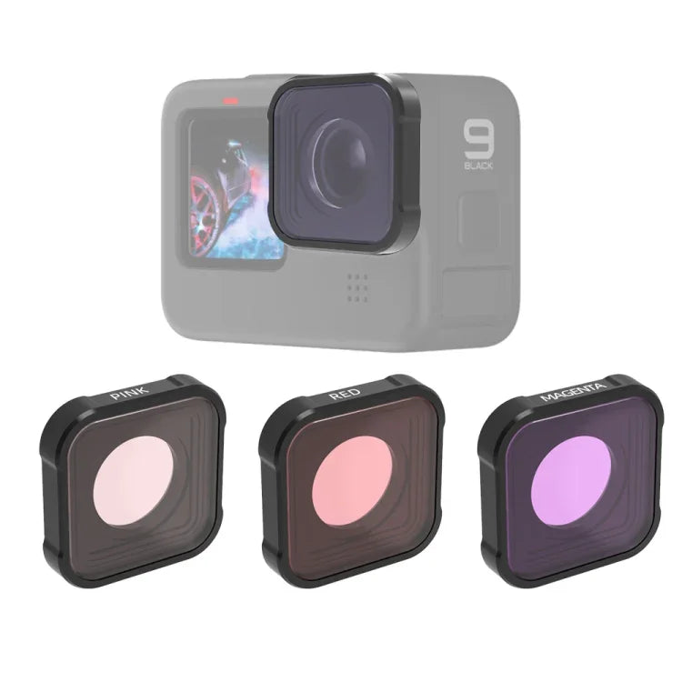 JSR KB Series Taucher-Farbfilter (Rot, Magenta, Pink) für GoPro HERO13 Schwarz /12 Schwarz /11 Schwarz /10 Schwarz /9 Schwarz, 3-in-1 Farbfilter