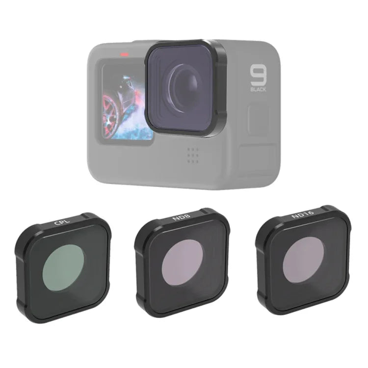JSR KB Serie CPL+ND8+ND16 Objektivfilter für GoPro HERO13 Black /12 Black /11 Black /10 Black /9 Black, 3-in-1