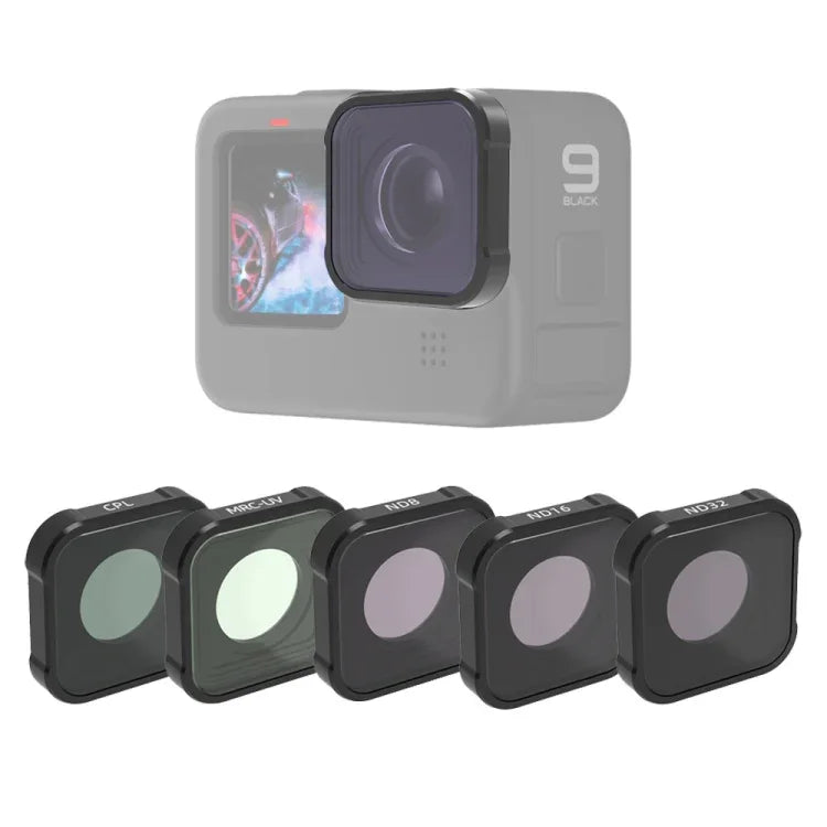JSR KB Serie MCUV+CPL+ND8+ND16+ND32 Objektivfilter für GoPro HERO13 Black /12 Black /11 Black /10 Black /9 Black, 5-in-1