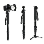 BEXIN MAS285 Tragbarer Reise-Outdoor-Einbeinstativhalter aus Aluminiumlegierung für DSLR-Kameras, MAS285