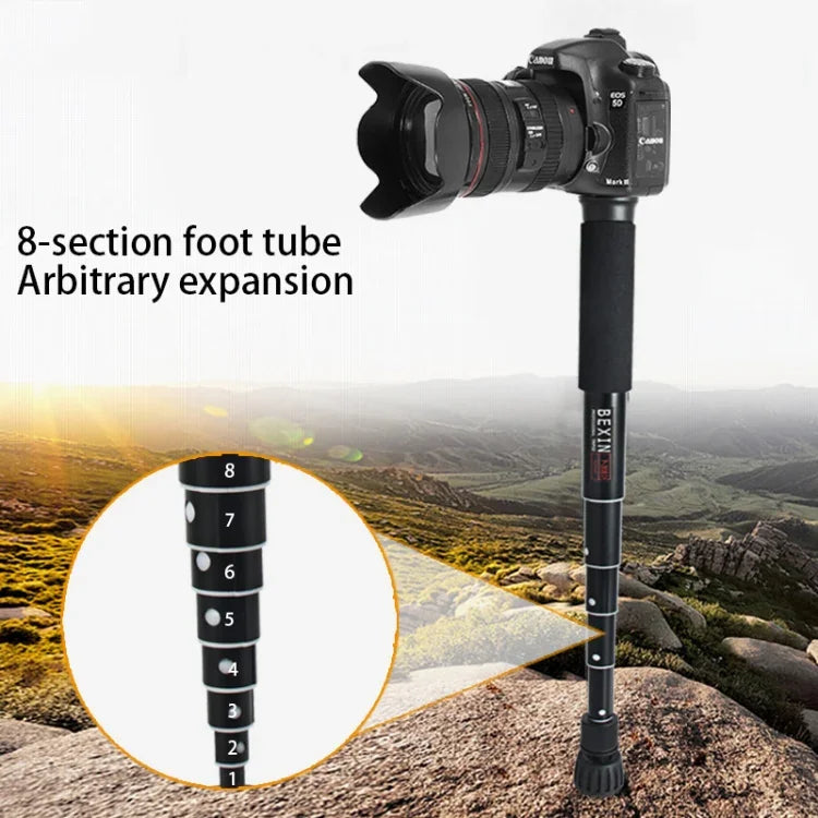 BEXIN P308C Portable Travel Outdoor DSLR Camera Aluminum Alloy Monopod Holder, P308C