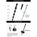BEXIN MCS285 Tragbarer Reise-Outdoor-DSLR-Kamera-Einbeinstativhalter aus Kohlefaser, MCS285