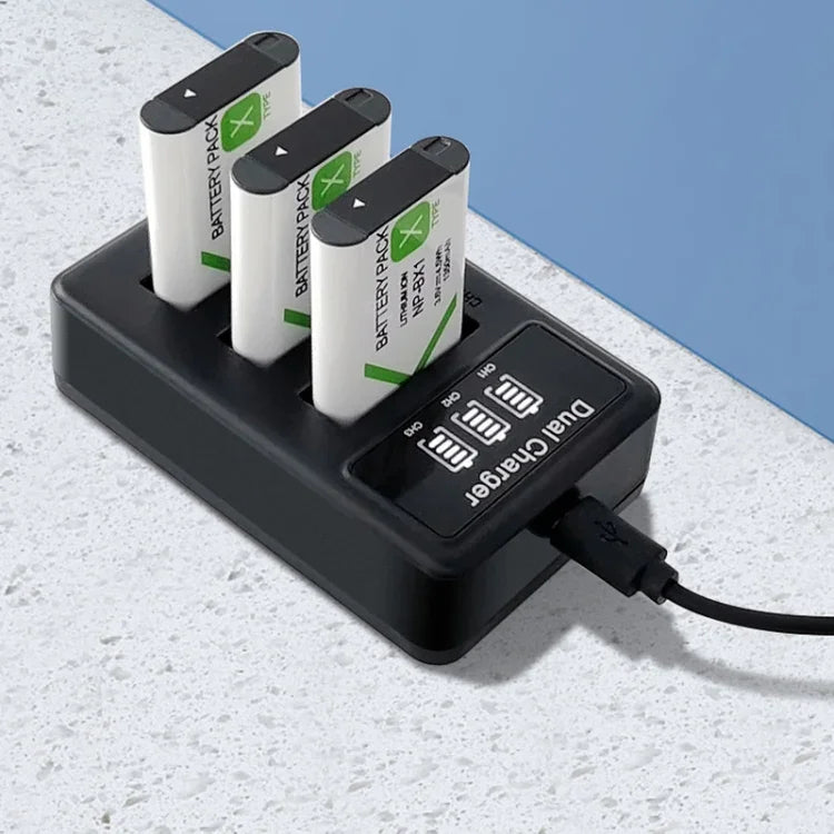 USB-Dreifachladegerät mit USB-Kabel für Sony NP-BX1 LCD-Display, für Sony NP-BX1 (3 Kanäle)