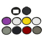 Professioneller 52-mm-Objektivfilter (CPL + UV + ND8 + ND2 + Star 8 + Rot + Gelb + FLD/Lila) &amp; wasserdichter Gehäuseadapterring, 10-in-1