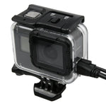 Schutzhülle für GoPro HERO5 Skelettgehäuse mit Schnallenbefestigung und Gewindespindel (Objektiv muss demontiert werden).