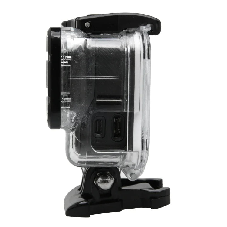 Schutzhülle für GoPro HERO5 Skelettgehäuse mit Schnallenbefestigung und Gewindespindel (Objektiv muss demontiert werden).