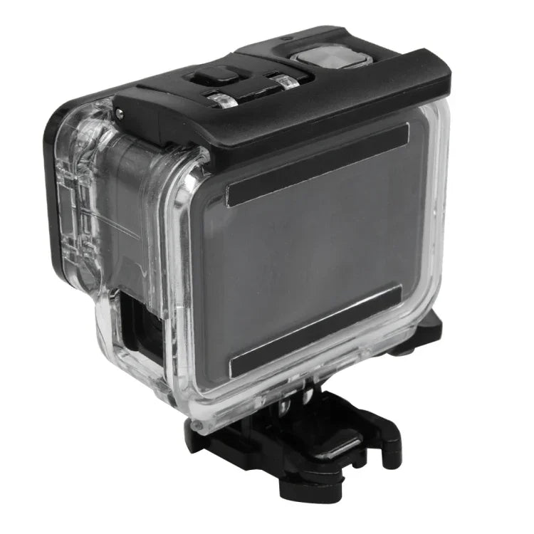Schutzhülle für GoPro HERO5 Skelettgehäuse mit Schnallenbefestigung und Gewindespindel (Objektiv muss demontiert werden).
