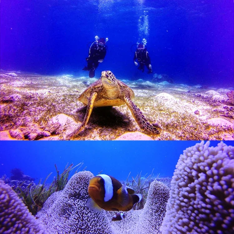 Schutzhülle für GoPro HERO5 (30 m wasserdicht) aus PC &amp; ABS + Rotes Quadratfilter für Kameraobjektiv mit Schnallenbefestigung, langer Schraube und Anti-Verlust-Handschlaufe, Schutzhülle + Filter