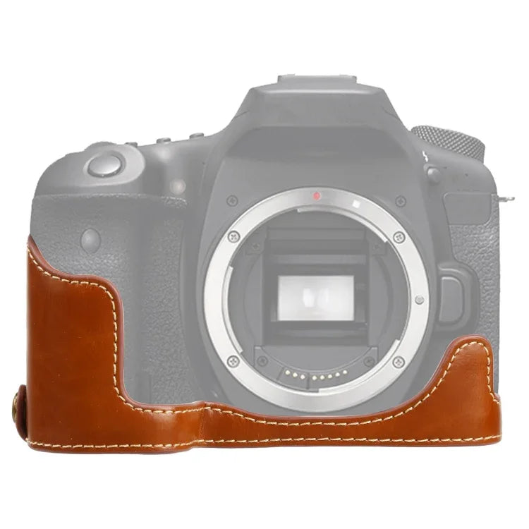 1/4 inch Thread PU Leather Camera Half Case Base for Canon EOS 90D, For Canon EOS 90D