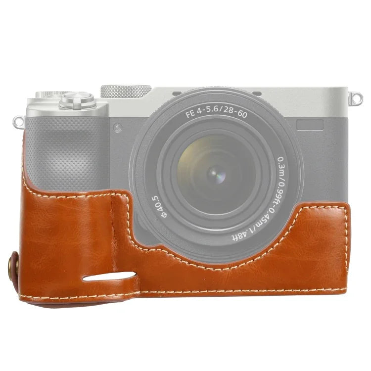 Halbtasche aus PU-Leder mit 1/4-Zoll-Gewinde für Sony ILCE-7C/A7C