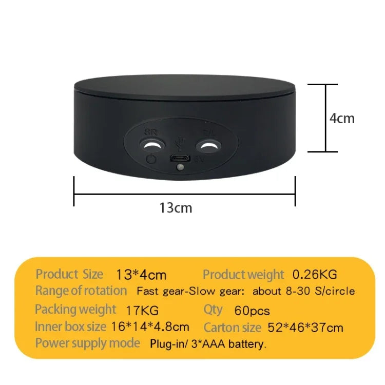 13 cm Xiaoai Elektrischer Drehteller, Präsentationsständer, Requisite für Videoaufnahmen, Drehteller, 13 cm