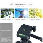 Live Broadcast Tripod 4-Section Folding Legs Aluminum Alloy Tripod Mount with U-Shape Three-Dimensional Tripod Head for DSLR & Digital Camera, Adjustable Height: 35-106cm, 3110 Silver