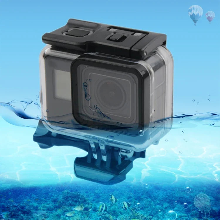 45 m wasserdichtes Gehäuse mit Touchscreen-Rückseite für GoPro NEW HERO / HERO6 / 5, mit Schnallenbefestigung und Schraube, Objektiv muss nicht entfernt werden, Touchscreen (transparent)