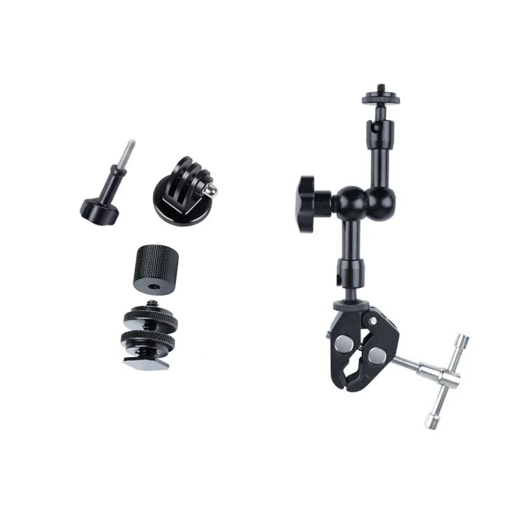 7 Zoll verstellbarer, reibungsbehafteter Gelenkarm + große Klauenclips, 7 Zoll Gelenkarm + Klauenclips