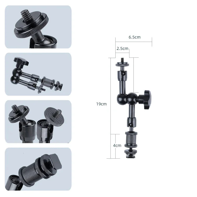 7 Zoll verstellbarer, reibungsbehafteter Gelenkarm + große Klauenclips, 7 Zoll Gelenkarm + Klauenclips