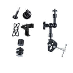 7 Zoll verstellbarer, reibungsbehafteter Gelenkarm + große Klauenclips mit Handyhalterung, 7 Zoll Gelenkarm + Klauenclips mit Handyhalterung