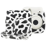 Milk Cow Ganzkörper-Kameratasche aus PU-Leder mit Tragegurt für FUJIFILM instax mini 7+, Milk Cow