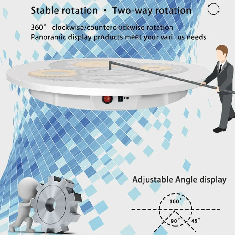 Elektrischer Drehteller für Präsentationsständer, 60 cm Durchmesser, Tragkraft: 100 kg, Netzanschluss, EU-Stecker, 60 cm, EU-Stecker