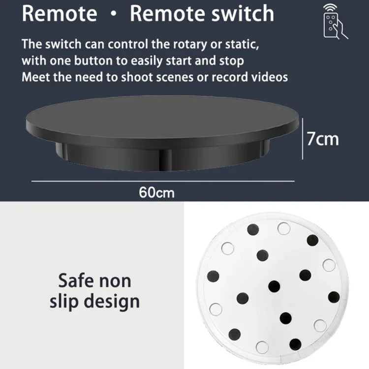 Elektrischer Drehteller für Präsentationsständer, 60 cm Durchmesser, Tragkraft: 100 kg, Netzanschluss, EU-Stecker, 60 cm, EU-Stecker