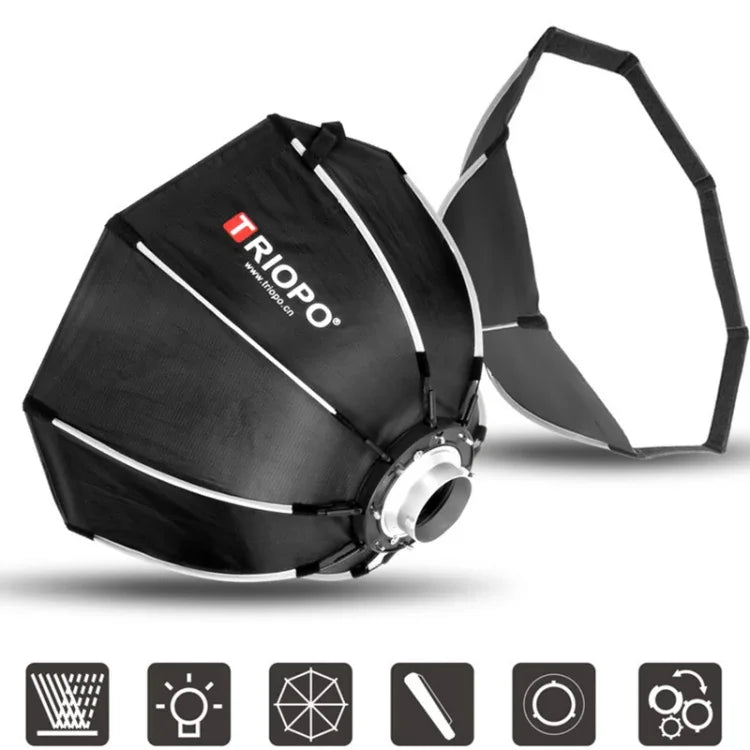 TRIOPO K2-55 55cm Speedlite Blitzgerät Achteckige Parabol-Softbox Bowens-Anschluss Diffusor, K2-55