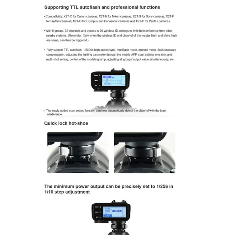 Godox X2T-S E-TTL II Bluetooth-Funkblitzauslöser für Sony, X2T-S für Sony