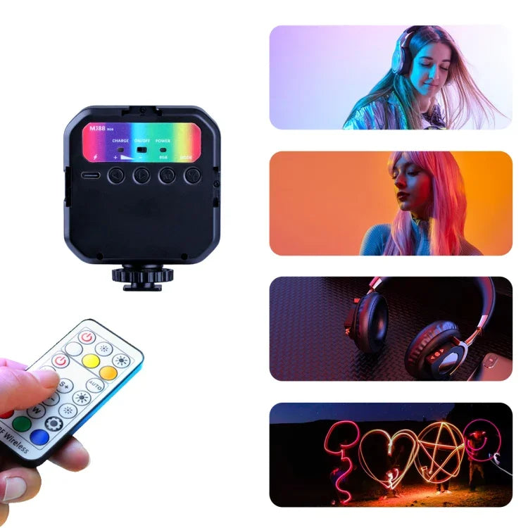 MJ88 Pocket 3000-7000K+RGB Vollfarb-Beauty-Fill-Light Handkamera-Fotografie-Streamer-LED-Leuchte mit Fernbedienung, MJ88