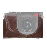 1/4-Zoll-Gewinde, PU-Leder-Kameratasche (Halbtasche) für Leica Q2, passend für Leica Q2