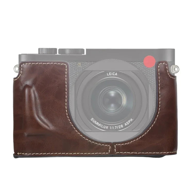 1/4-Zoll-Gewinde, PU-Leder-Kameratasche (Halbtasche) für Leica Q2, passend für Leica Q2