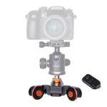 YELANGU L4X Kamerawagen II Elektrischer Schienenslider mit 3 Rädern, inklusive Fernbedienung für DSLR-/Heimkameras, GoPro und Smartphones, Traglast: 3 kg, Schwarz
