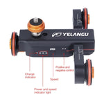 YELANGU L4X Kamerawagen II Elektrischer Schienenslider mit 3 Rädern, inklusive Fernbedienung für DSLR-/Heimkameras, GoPro und Smartphones, Traglast: 3 kg, Schwarz