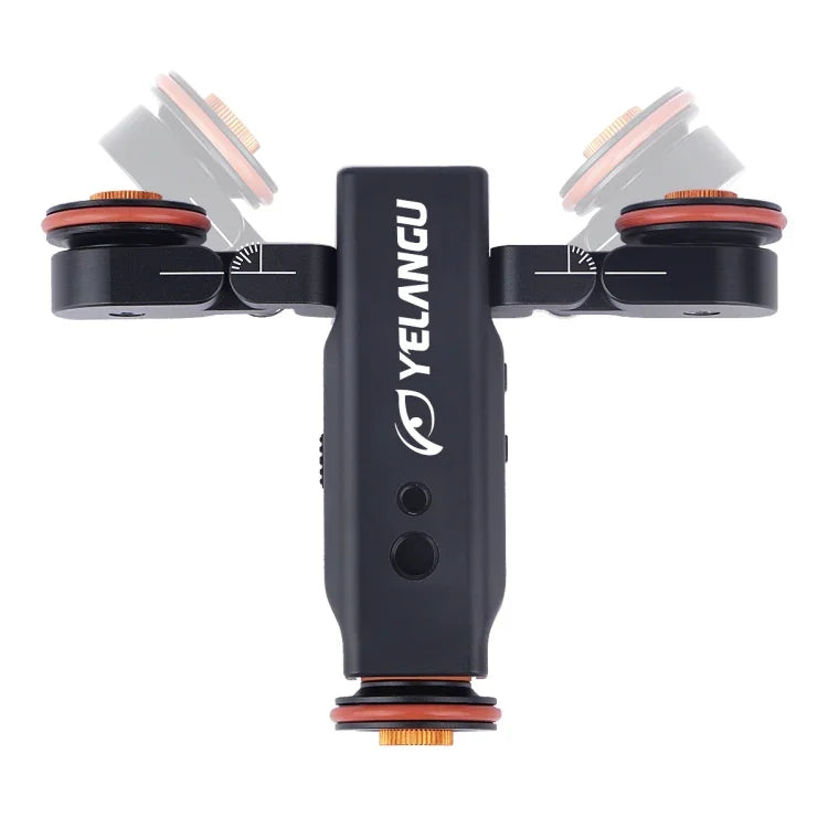 YELANGU L4X Kamerawagen II Elektrischer Schienenslider mit 3 Rädern, inklusive Fernbedienung für DSLR-/Heimkameras, GoPro und Smartphones, Traglast: 3 kg, Schwarz