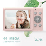 DC402 2,4 Zoll 44MP 16X Zoom 2,7K Full HD Digitalkamera Kinder-Kartenkamera, UK-Stecker, UK-Stecker