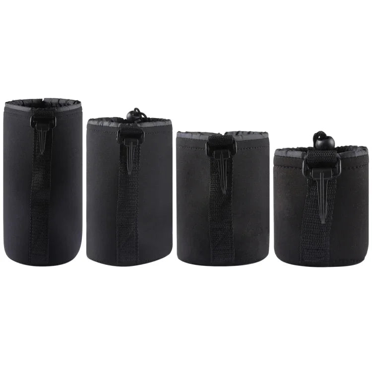 4-teiliges Neopren-Set mit Karabinerhaken für SLR-Kameraobjektive, Größen: 10 x 22 cm, 10 x 14 cm, 10 x 18 cm, 8 x 10 cm