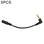 5 Stück 13 cm langes Winkel-3,5-mm-Audio-Stecker-auf-Buchse-PC-Kamera-Mikrofon-Adapterkabel, Winkel 3,5 mm