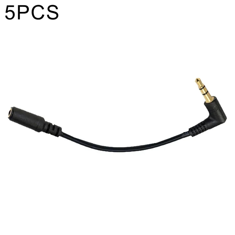 5 Stück 13 cm langes Winkel-3,5-mm-Audio-Stecker-auf-Buchse-PC-Kamera-Mikrofon-Adapterkabel, Winkel 3,5 mm